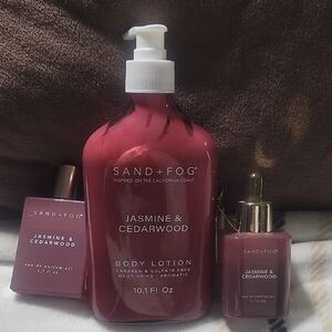 Sand + Fog Jasmine & Cedarwood Body Lotion Set - Burgundy